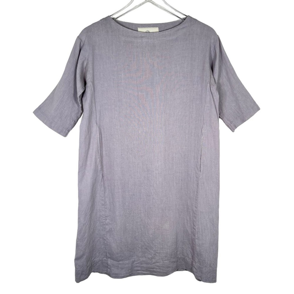 SUGAR CANDY MOUNTAIN Nico Linen Shift Dress XS Oversized Lagenlook Pockets EUC!